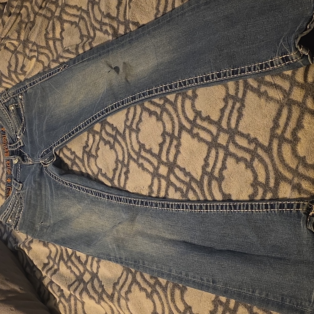 Rock Revival Women's Straight Leg Blue Jeans 25 28" Inseam